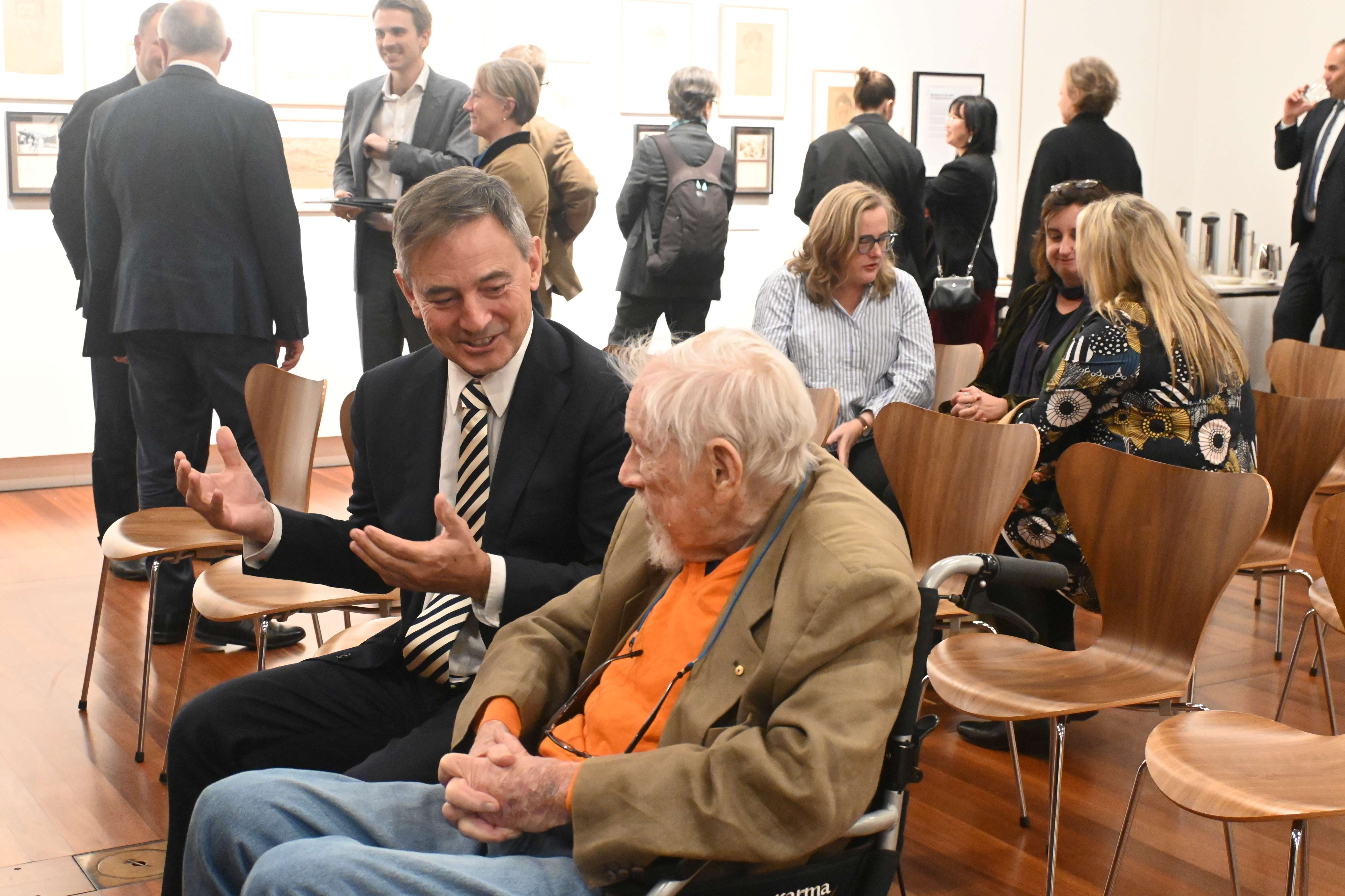 The Anzac Memorial's Senior Historian & Curator, Brad Manera with Guy Warren.