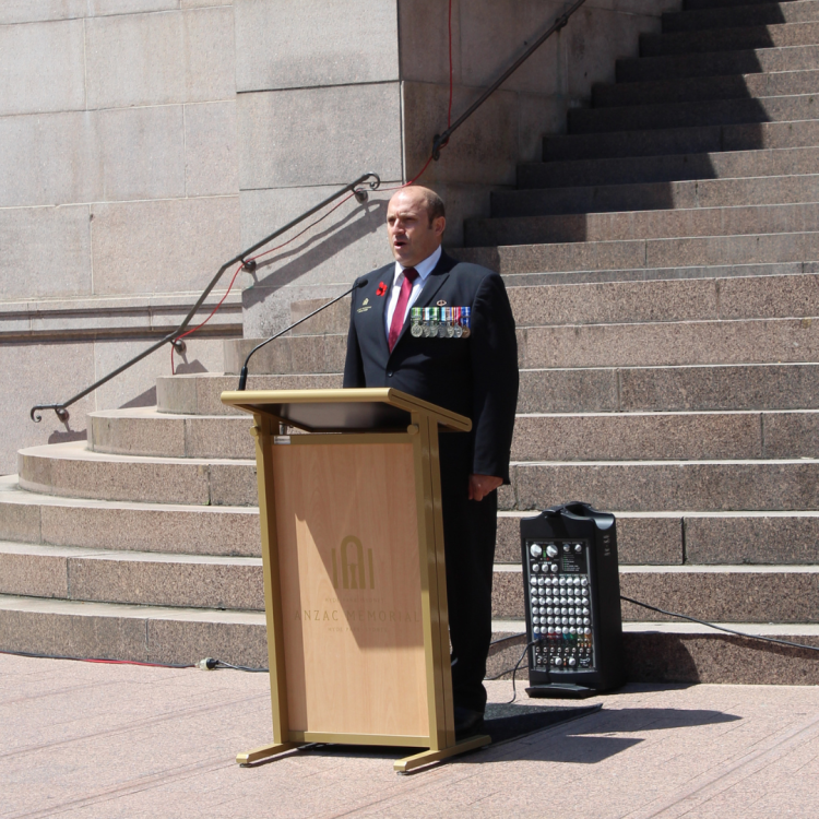 A commemorative service at the Anzac Memorial.