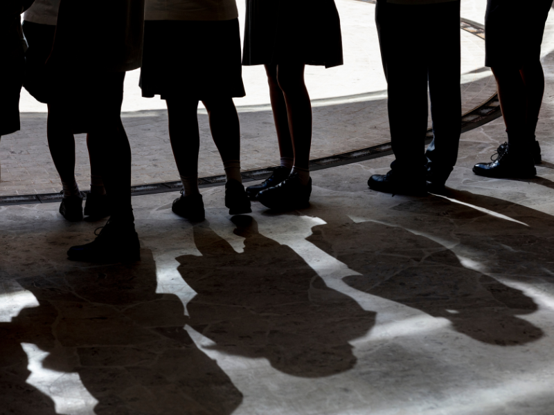 Students in the Hall of Service