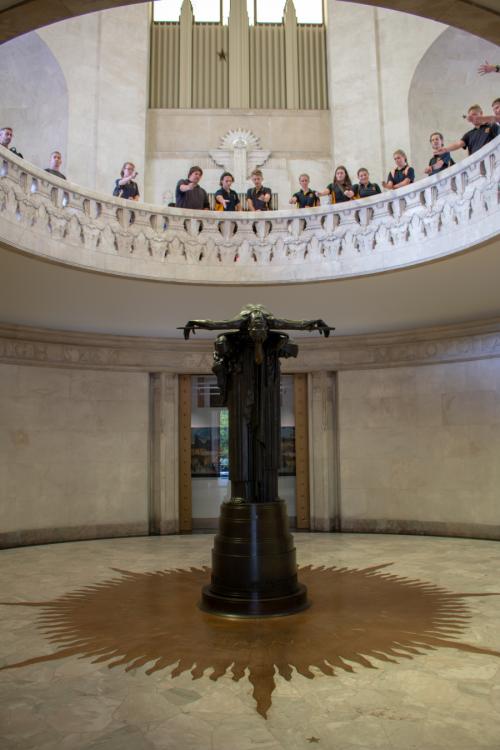 Students participating in a Star Ceremony in the Hall of Memory